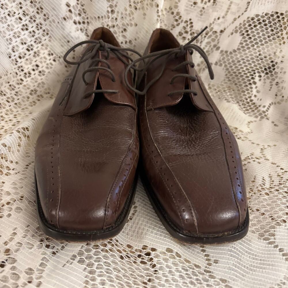 Bachrach Men's US 11 Brown Leather Derby Dress Shoes